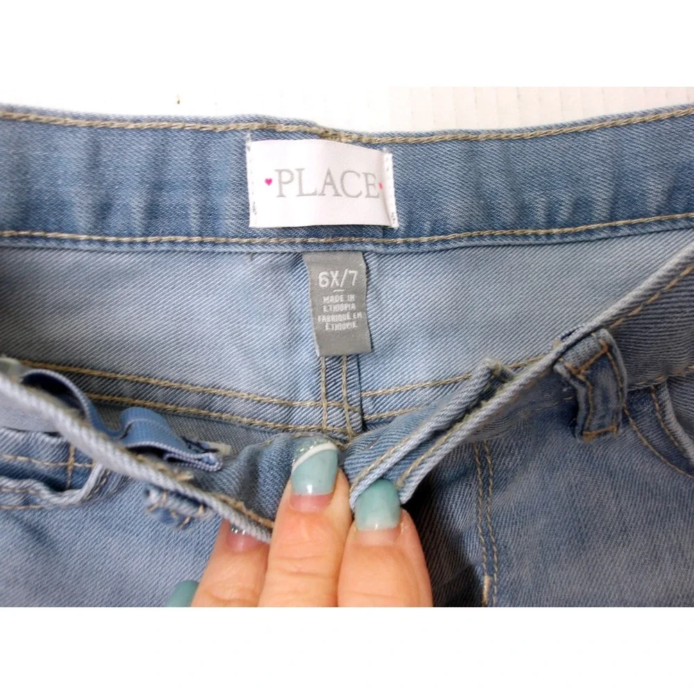 The Childrens‎ Place Girls Light Wash Denim Jean Shorts Size 6X/ 7 Summer #29300